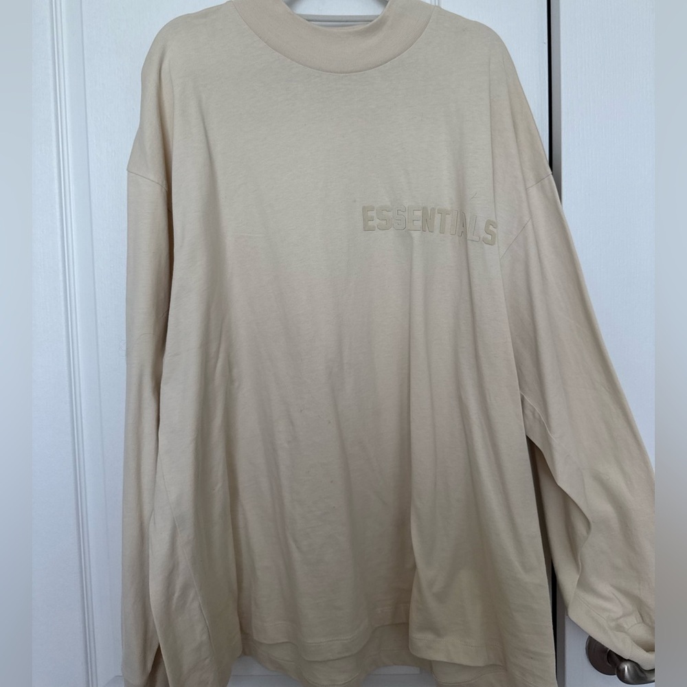 Fear of God Essentials Oversized Beige Long Sleeve size XL